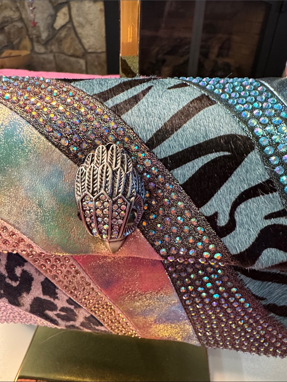 Kurt Geiger Kensington Collector • Mixed Leathers • Iridescent Blue • NWT - Picture 9 of 9